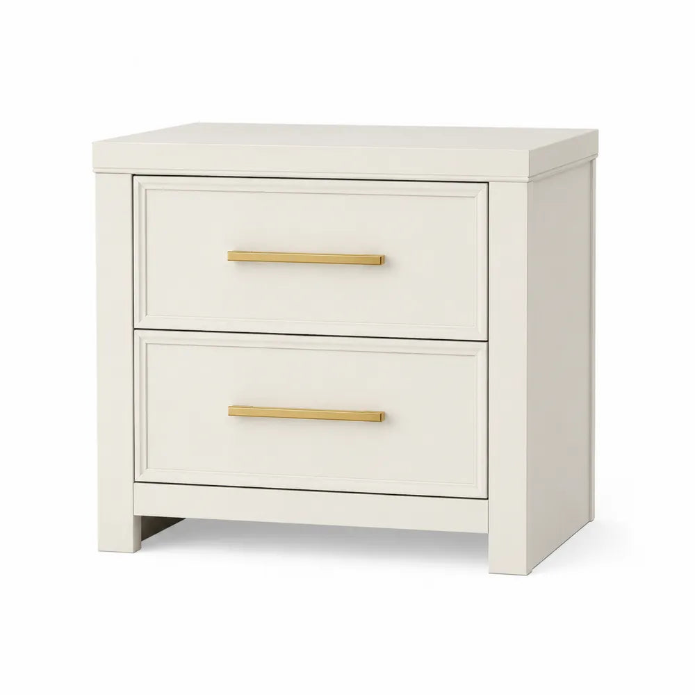 Szafka nocna z dwoma szufladami MDF Beżowy 54cm