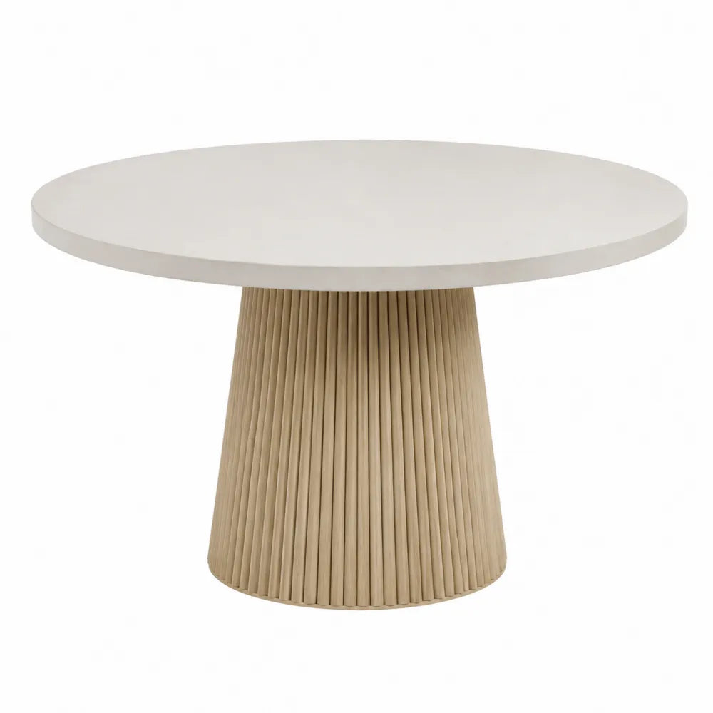 Okrągły stół z blatem z MDF i drewnianą podstawą 120 cm