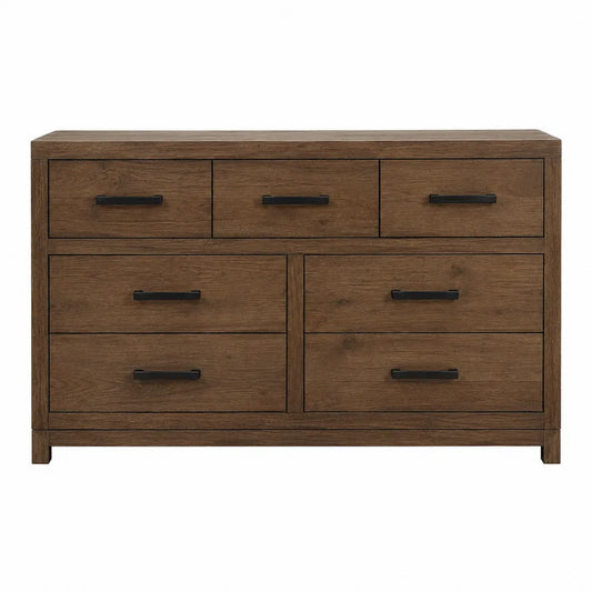 Komoda z Drewna Dębowego z 7 Szufladami 140x80x40cm