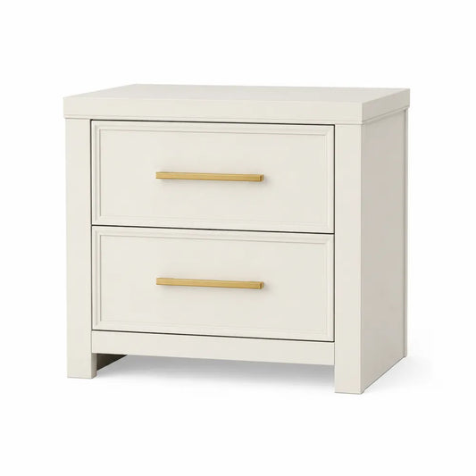 Szafka nocna z dwoma szufladami MDF Beżowy 54cm