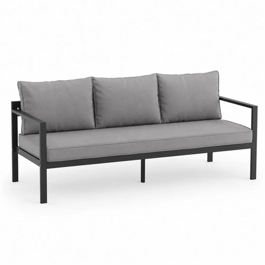 Sofa metalowa z poduszkami poliestrowymi 180x72x75 cm