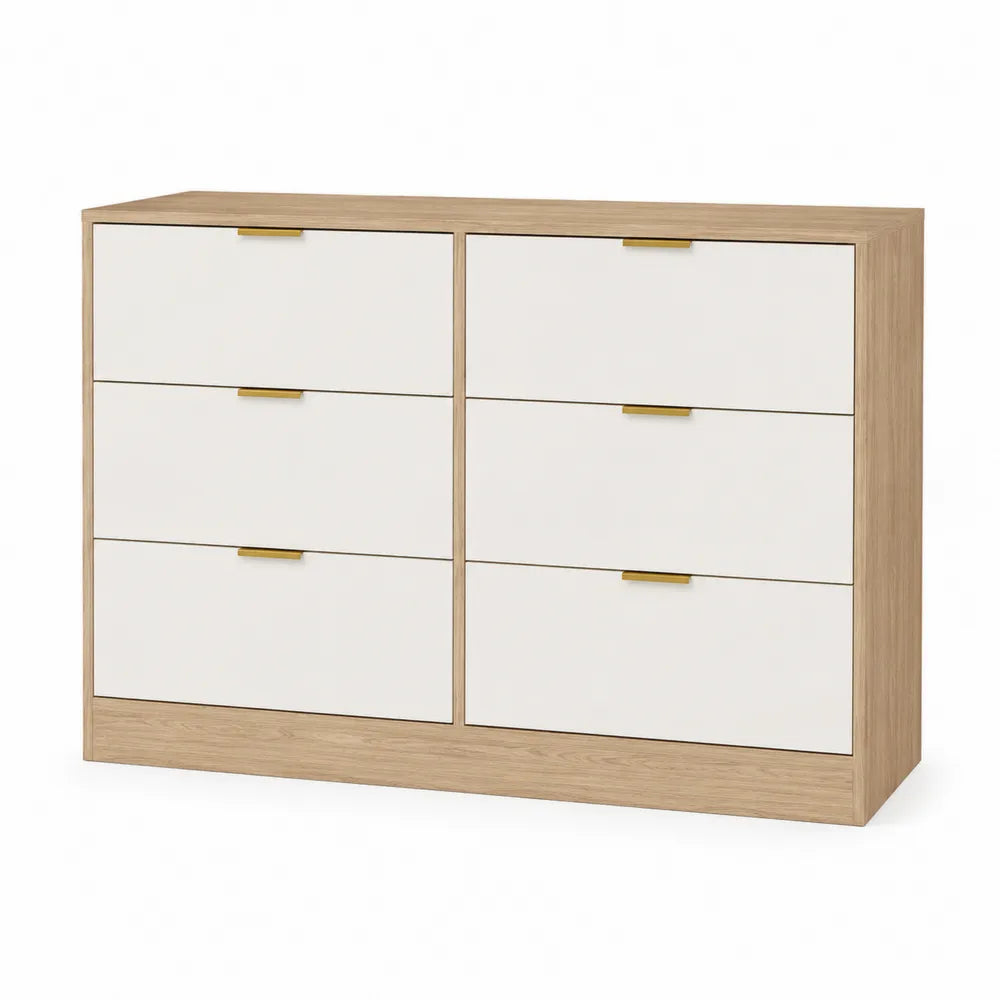 Komoda z 6 szufladami z płyty wiórowej i MDF 120cm